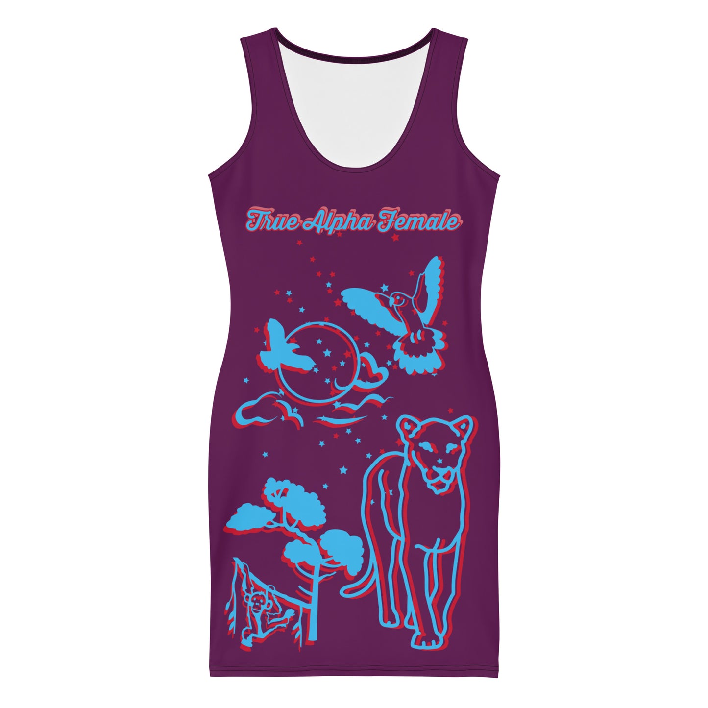 3TG True Alpha Female Bodycon Dress (Dreamy Haze Lioness Edition)