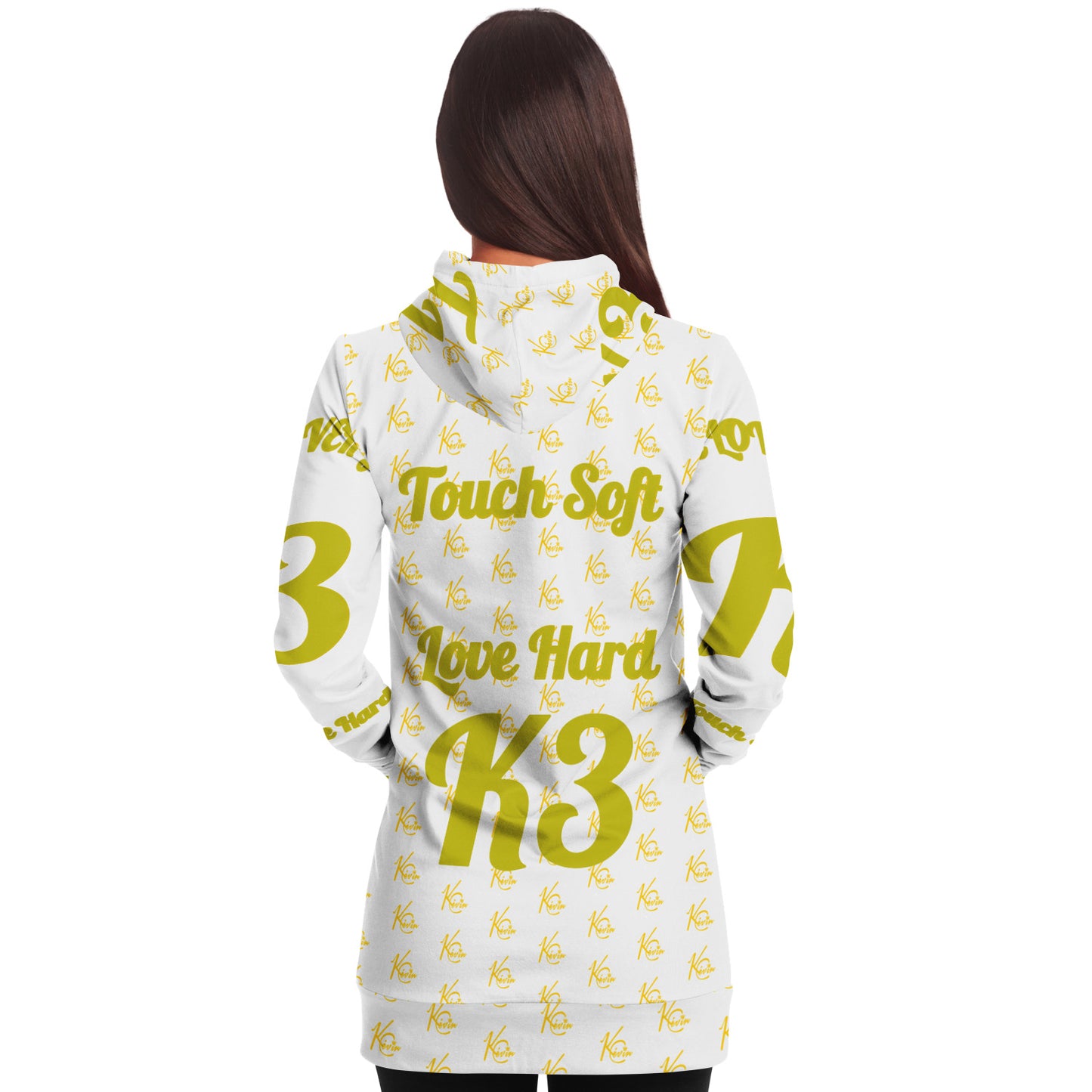 3TG True Lover Girl White and Gold Longline Hoodie Dress