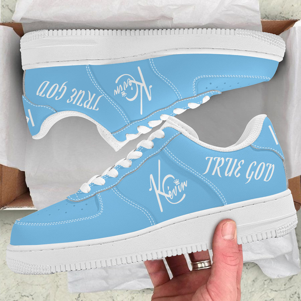 3TG True God Low-Top Shoes (Baby Blue & White Edition)