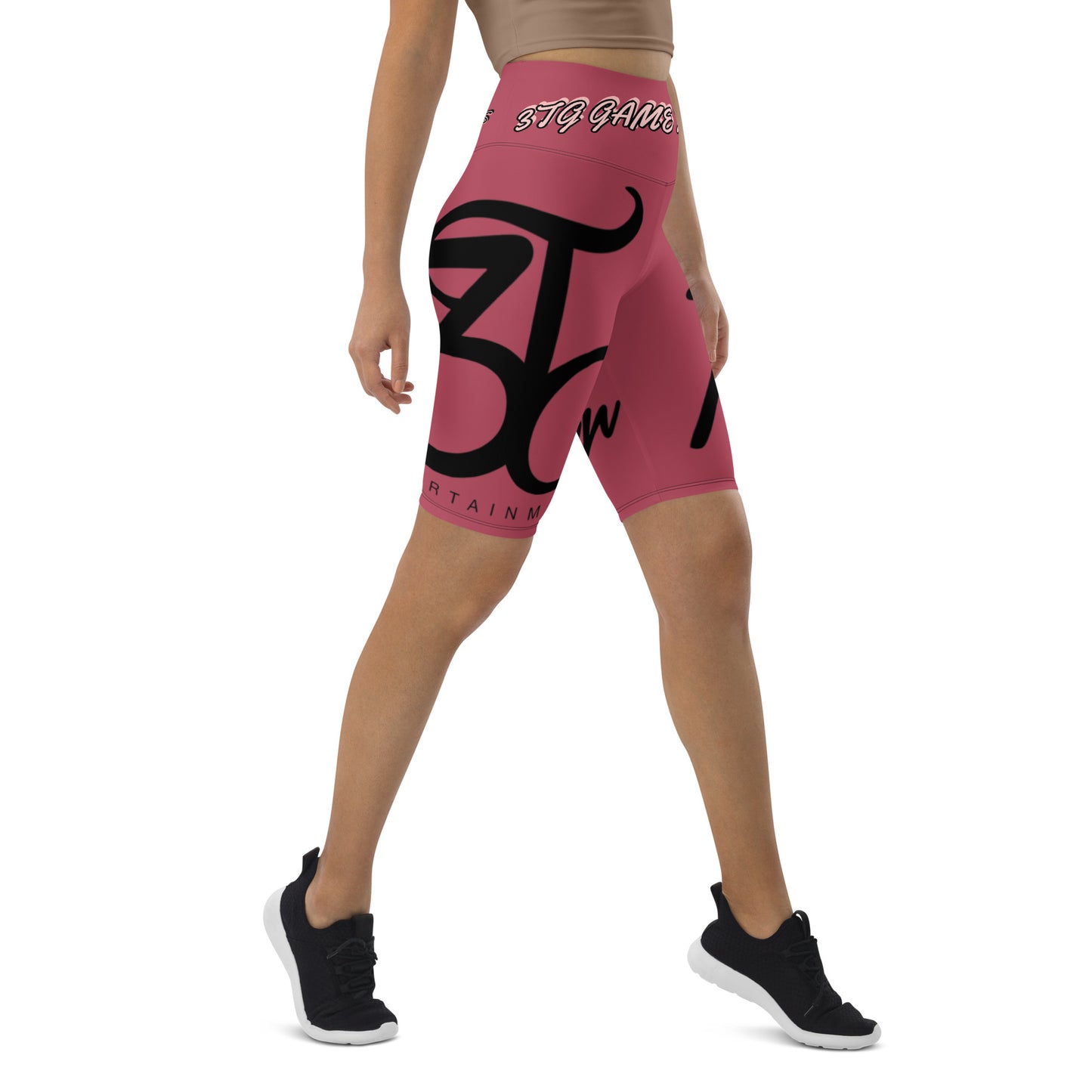 3TG True Queen (3TG Plain Edition) Pink & Black  Biker Shorts