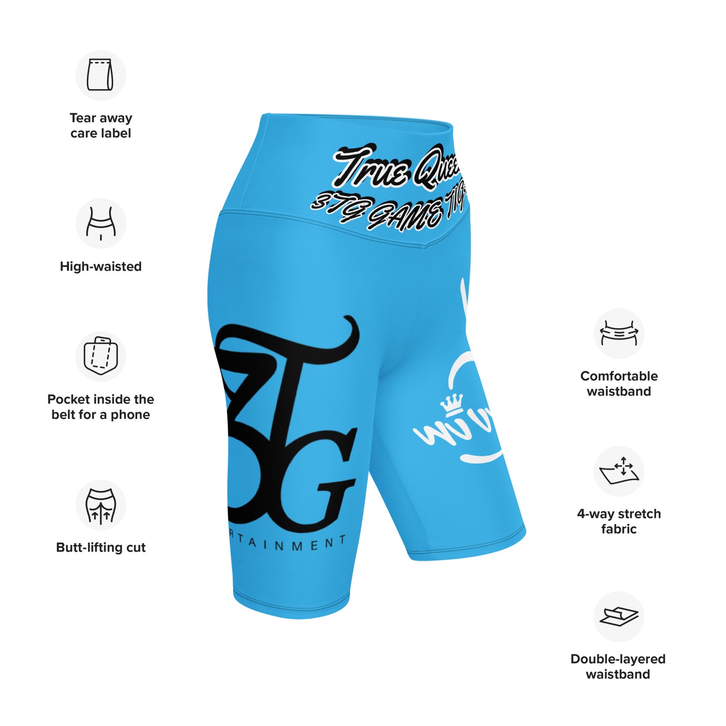 3TG True Queen (True Skies Blue Edition) Biker Shorts