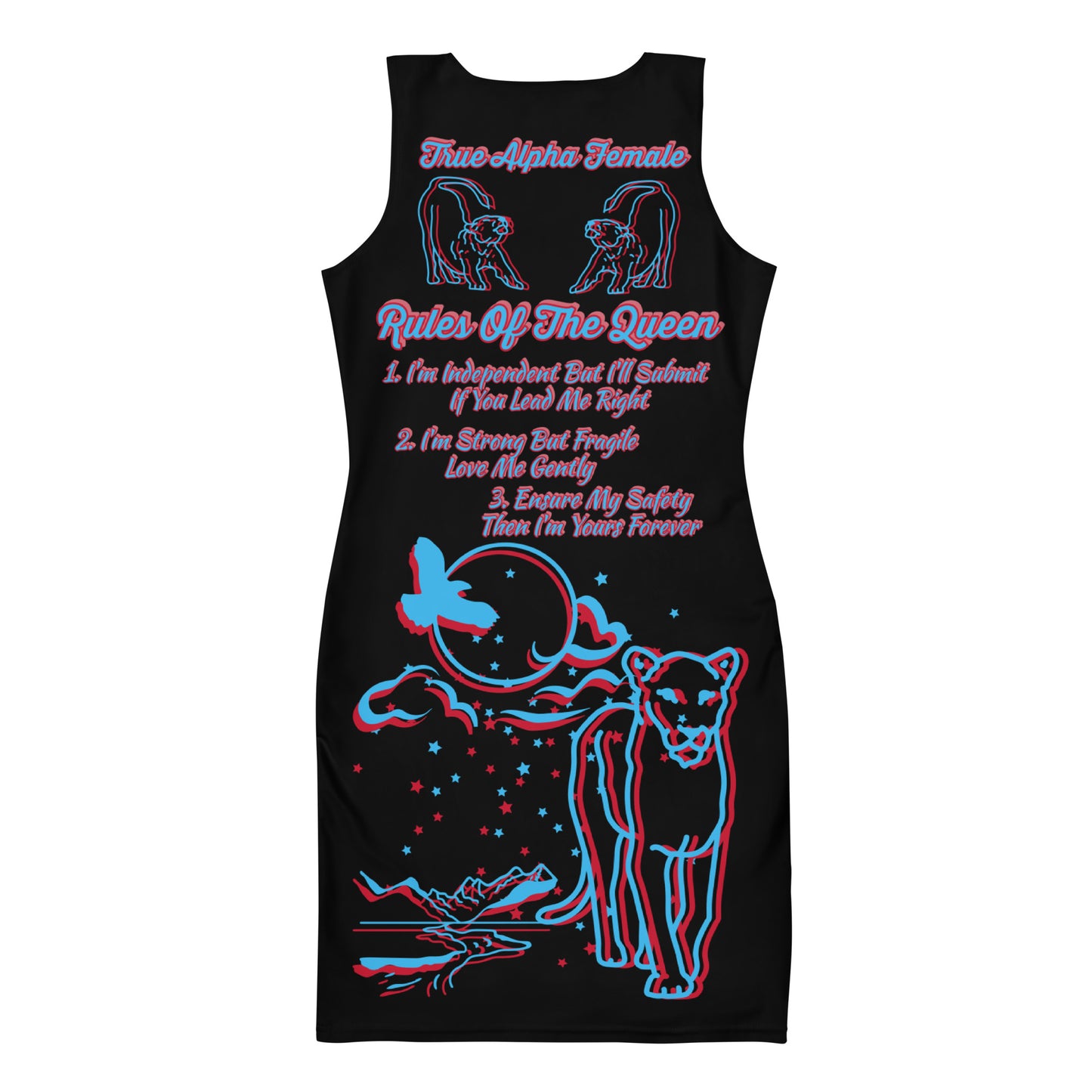 3TG True Alpha Female Bodycon Dress (Dreamy Night Haze Lioness Edition)