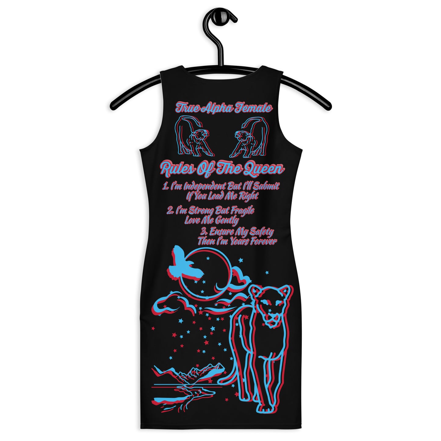 3TG True Alpha Female Bodycon Dress (Dreamy Night Haze Lioness Edition)