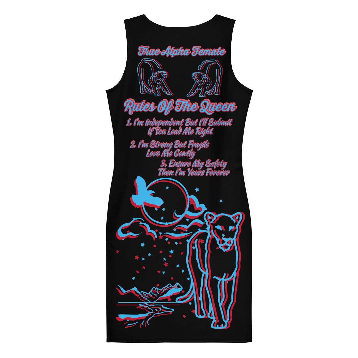 3TG True Alpha Female Bodycon Dress (Dreamy Night Haze Lioness Edition)