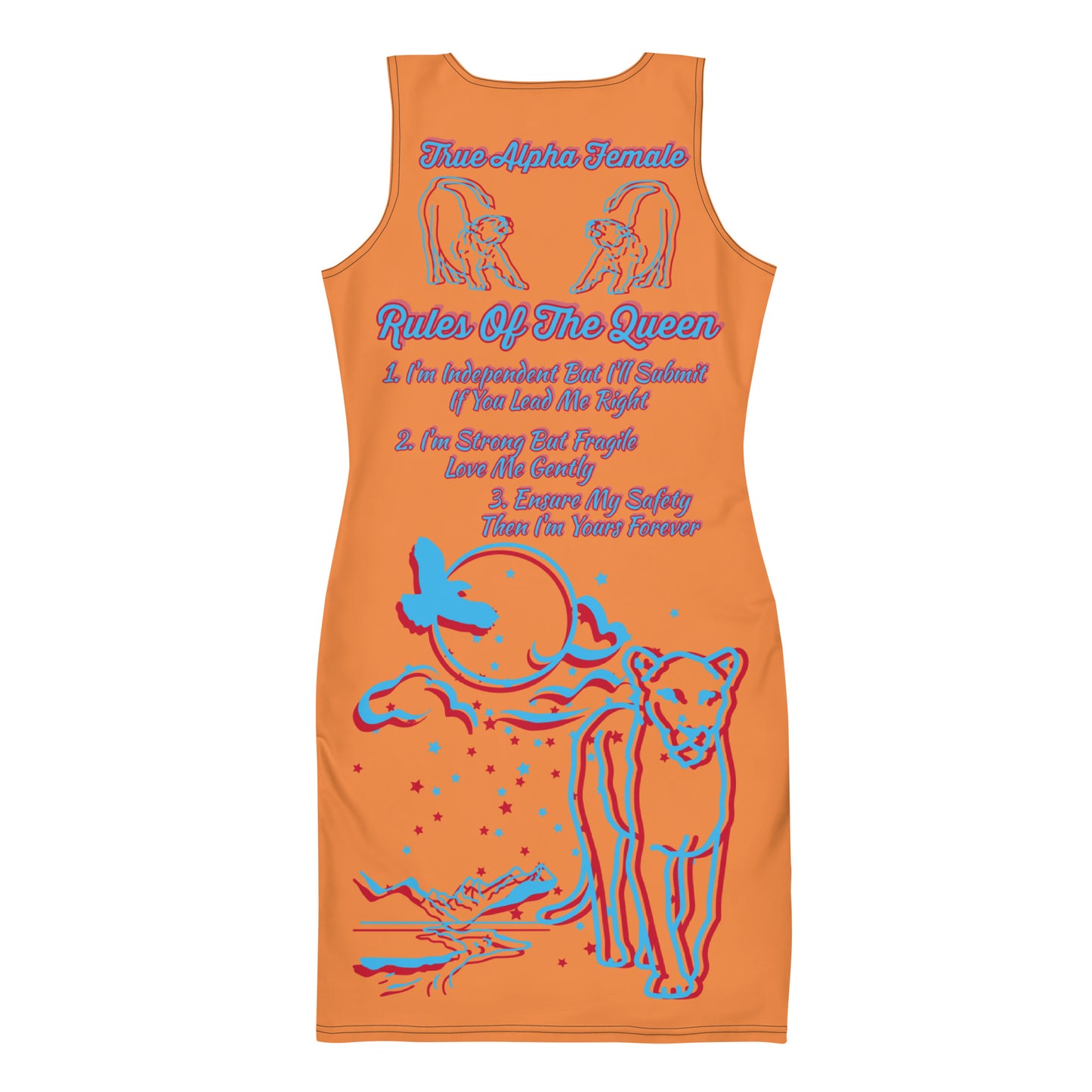 3TG True Alpha Female Bodycon Dress (Dreamy Orangesicle Haze Lioness Edition)