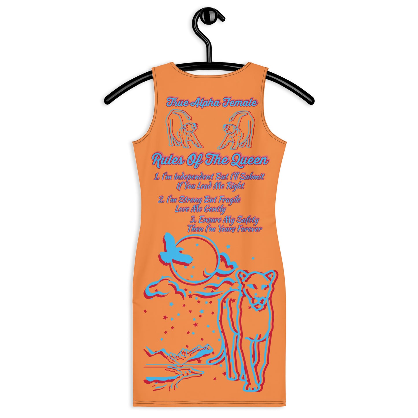 3TG True Alpha Female Bodycon Dress (Dreamy Orangesicle Haze Lioness Edition)