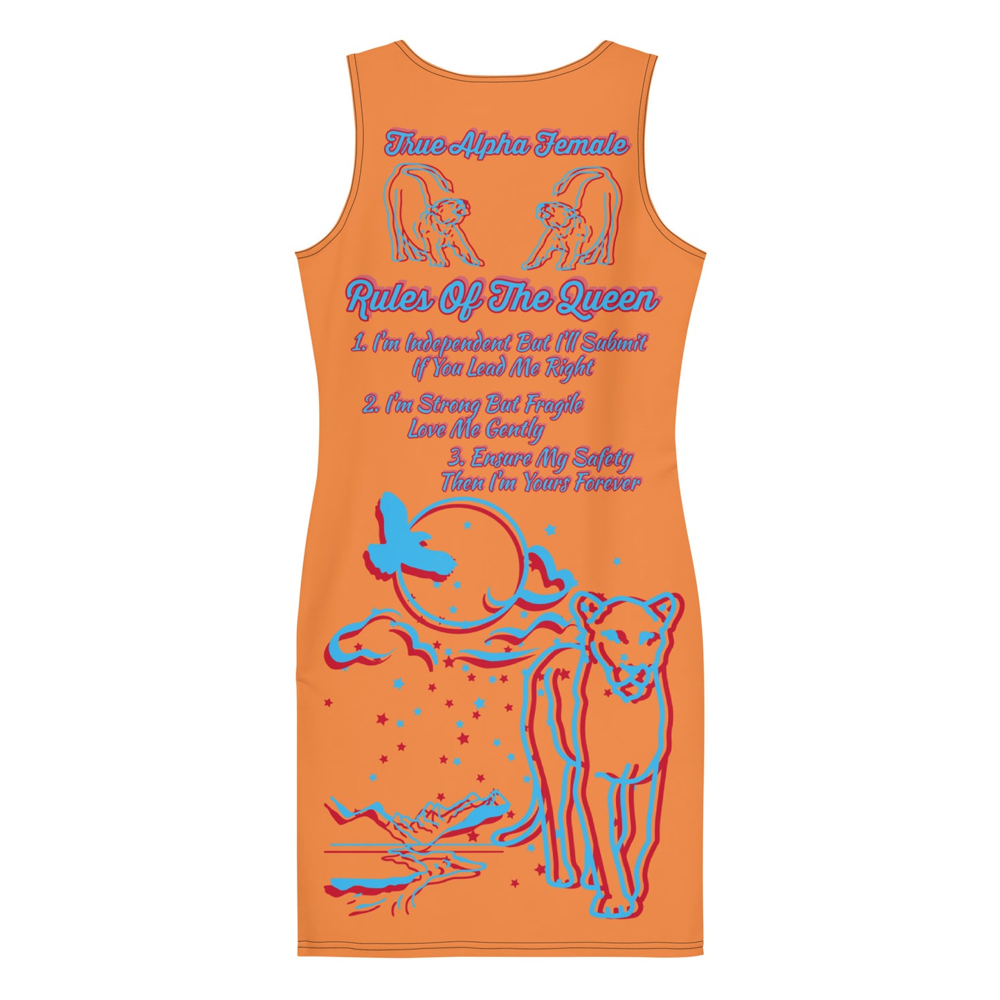 3TG True Alpha Female Bodycon Dress (Dreamy Orangesicle Haze Lioness Edition)