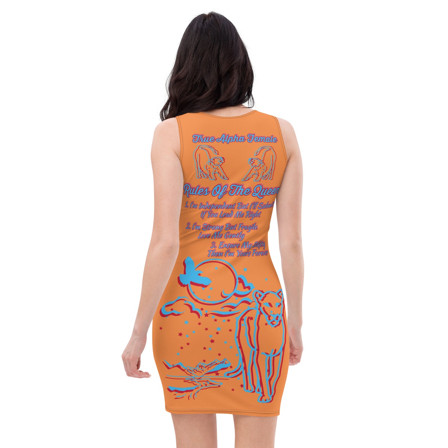 3TG True Alpha Female Bodycon Dress (Dreamy Orangesicle Haze Lioness Edition)