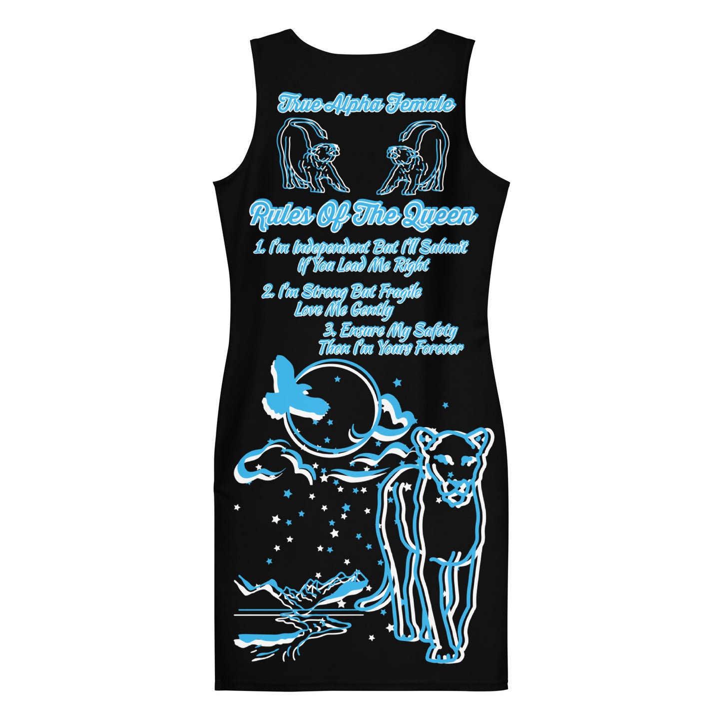 3TG True Alpha Female Bodycon Dress (Night Time Hazy Vision Lioness Edition)