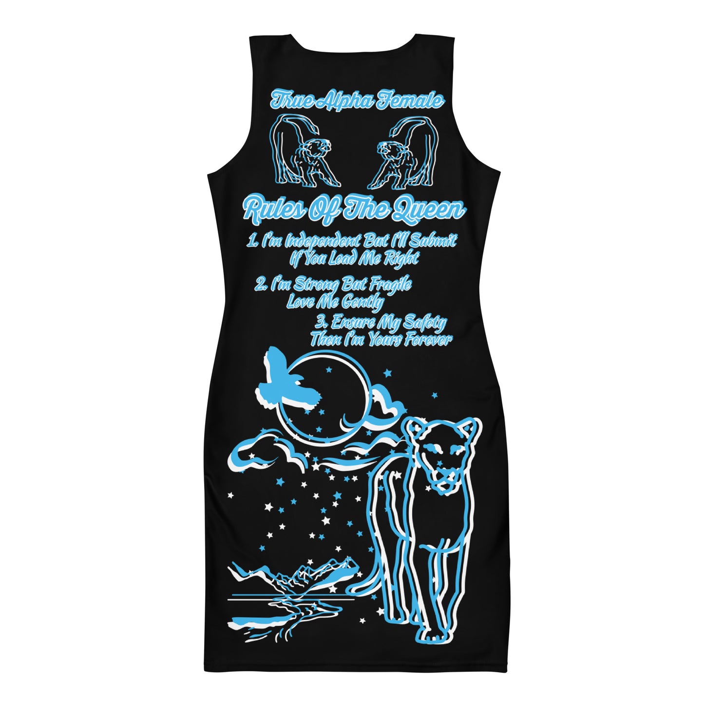 3TG True Alpha Female Bodycon Dress (Night Time Hazy Vision Lioness Edition)