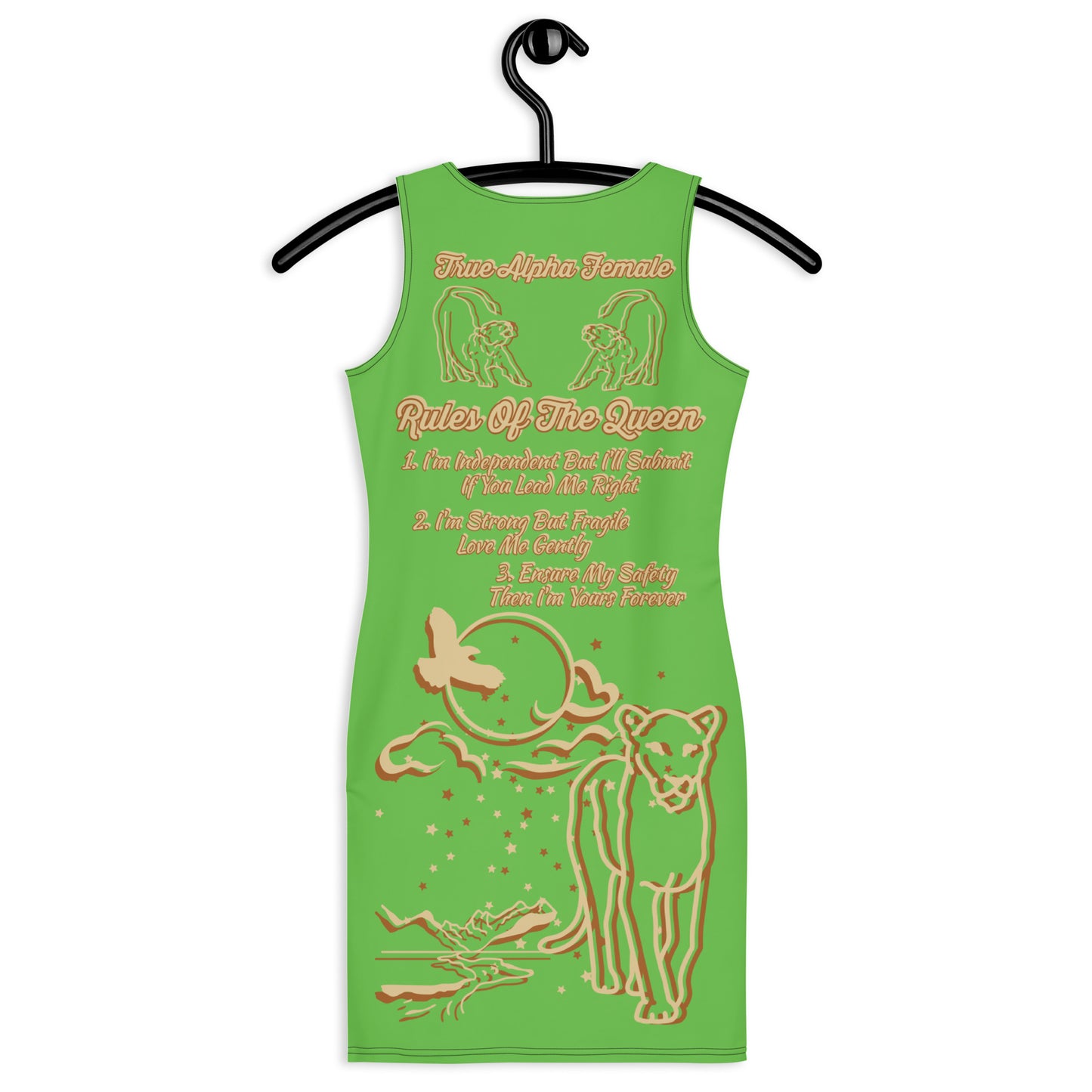 3TG True Alpha Female Bodycon Dress (Kiwi Jungle Lioness Edition)