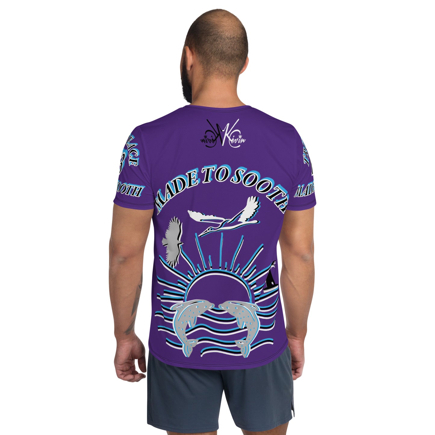 3TG True Peace Men's T-Shirt (The Grape Relaxed Ocean Sun Set Print)