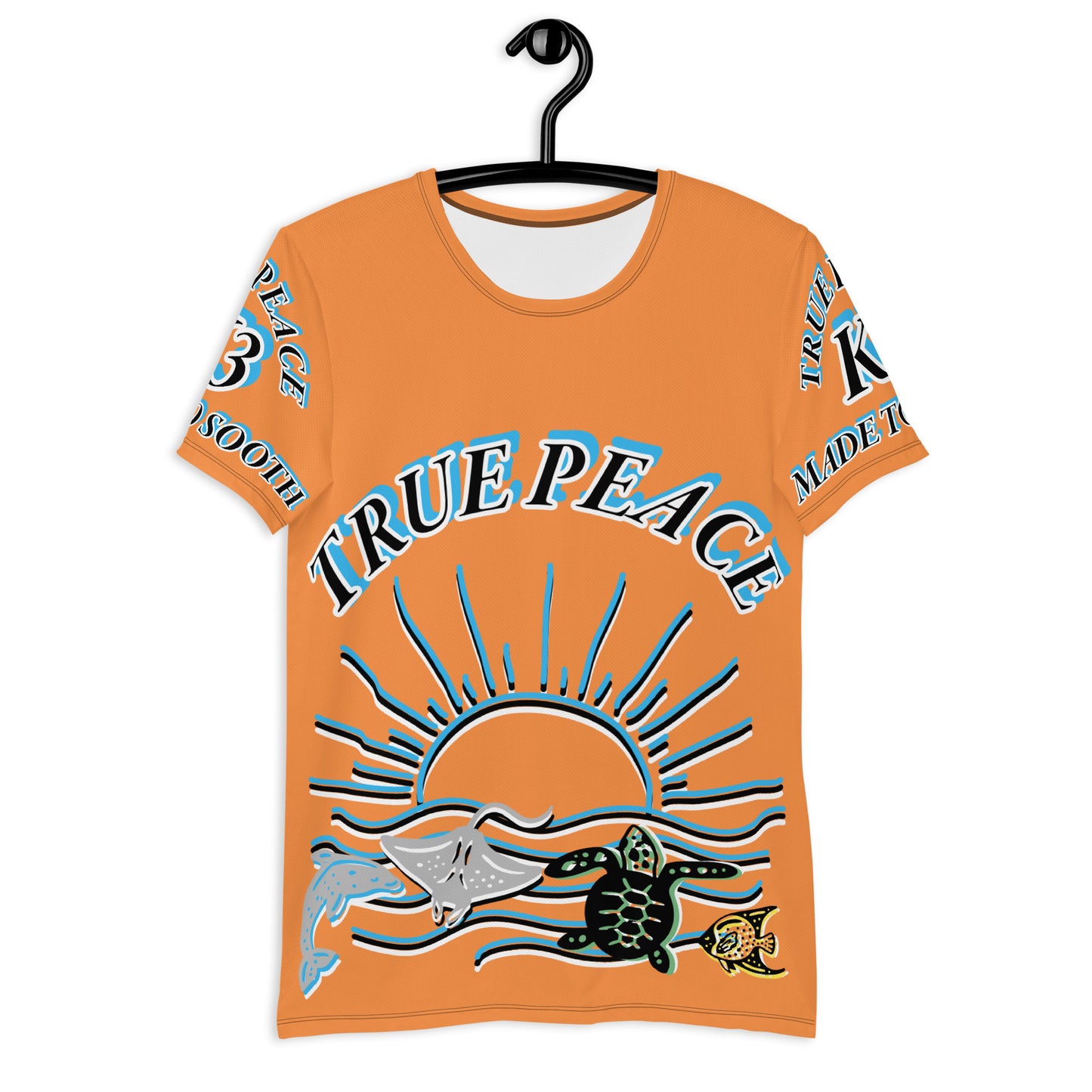 3TG True Peace Men's T-Shirt (Relaxed Ocean Sun Set Print)