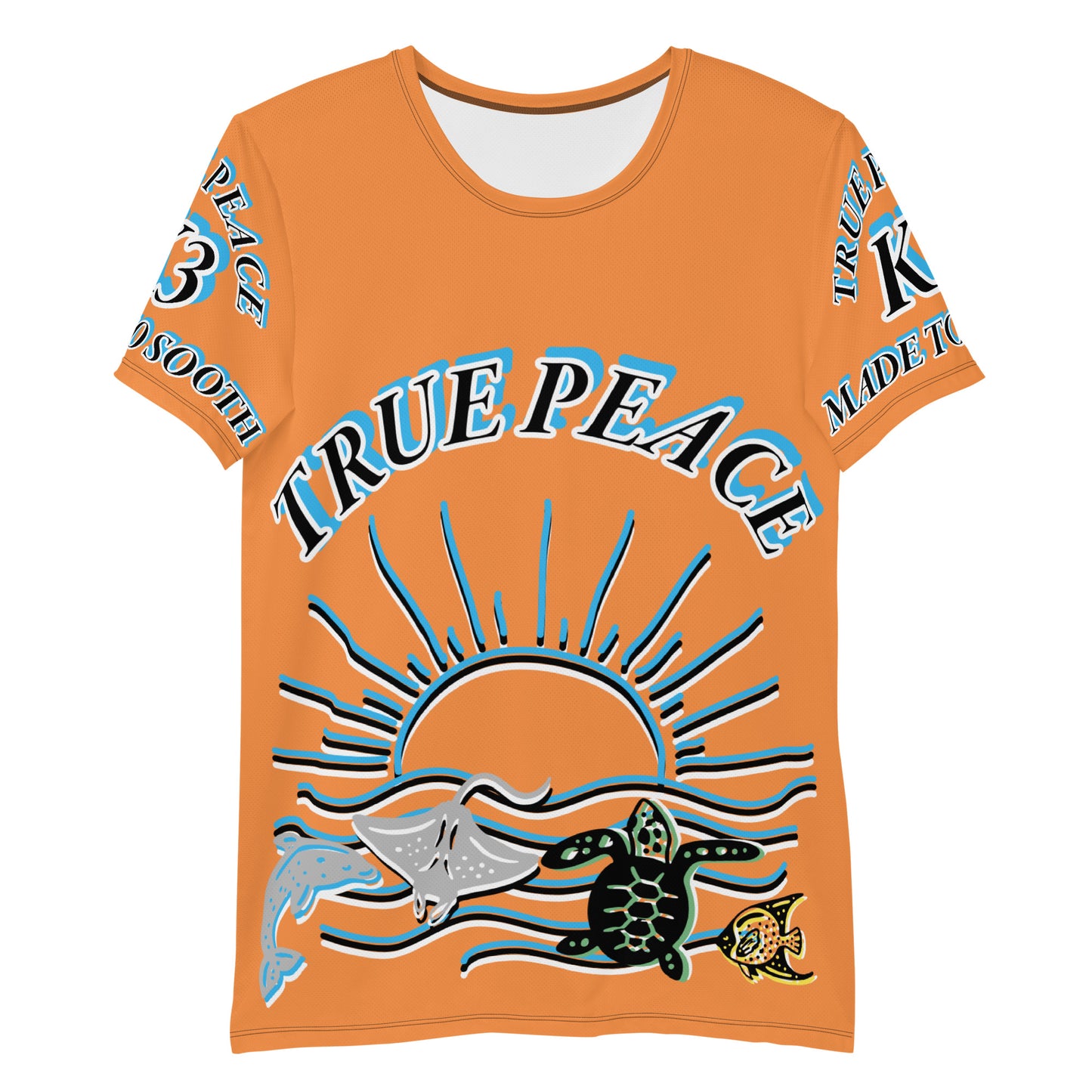 3TG True Peace Men's T-Shirt (Relaxed Ocean Sun Set Print)