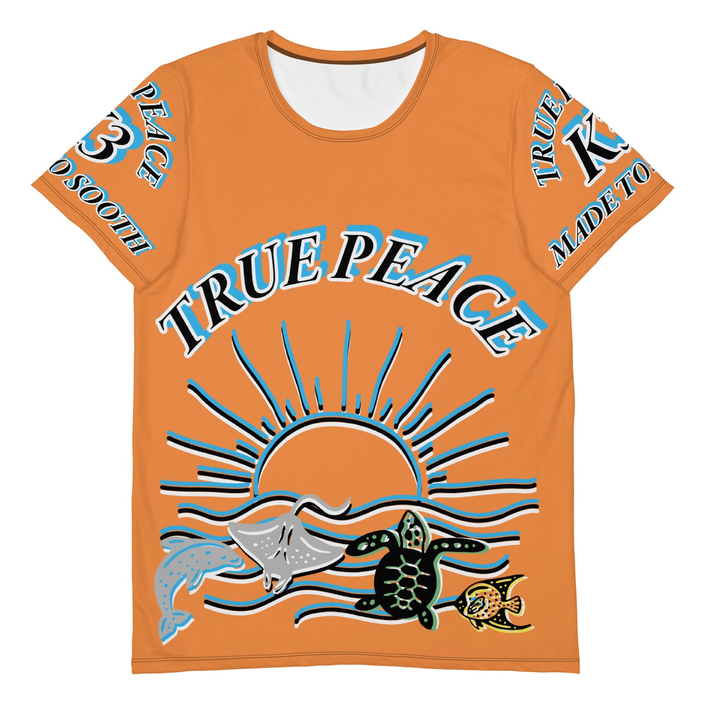 3TG True Peace Men's T-Shirt (Relaxed Ocean Sun Set Print)