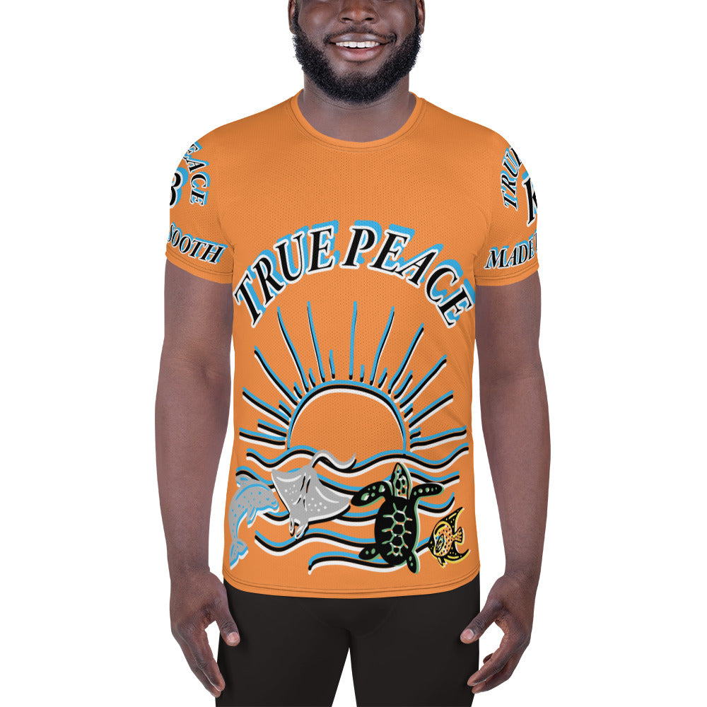 3TG True Peace Men's T-Shirt (Relaxed Ocean Sun Set Print)