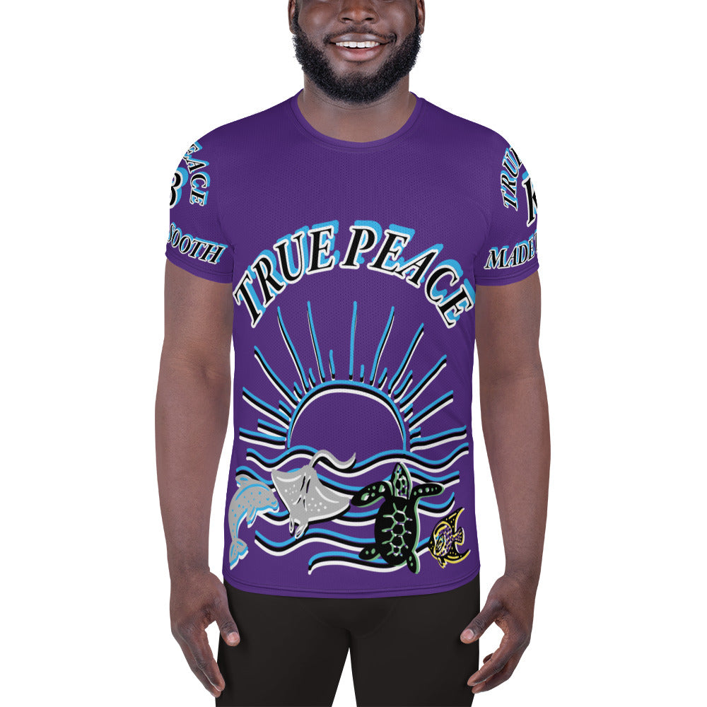 3TG True Peace Men's T-Shirt (The Grape Relaxed Ocean Sun Set Print)