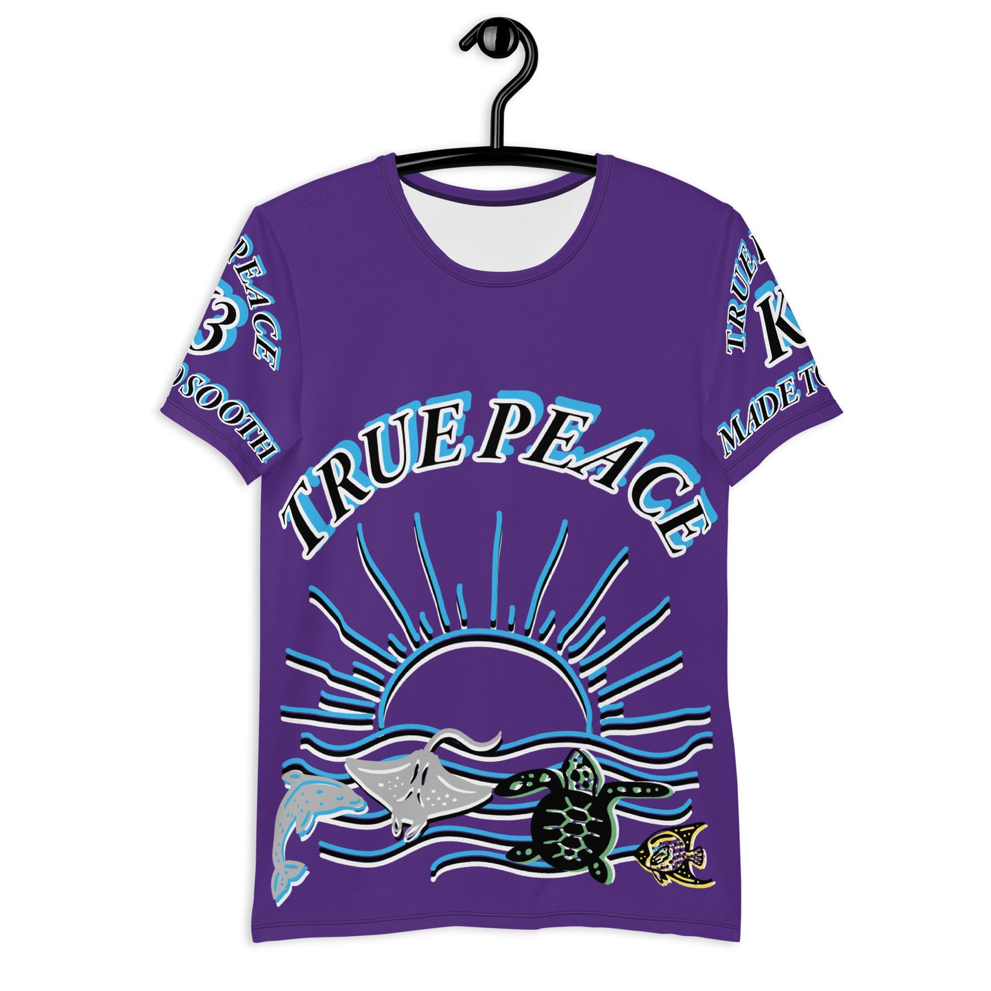 3TG True Peace Men's T-Shirt (The Grape Relaxed Ocean Sun Set Print)