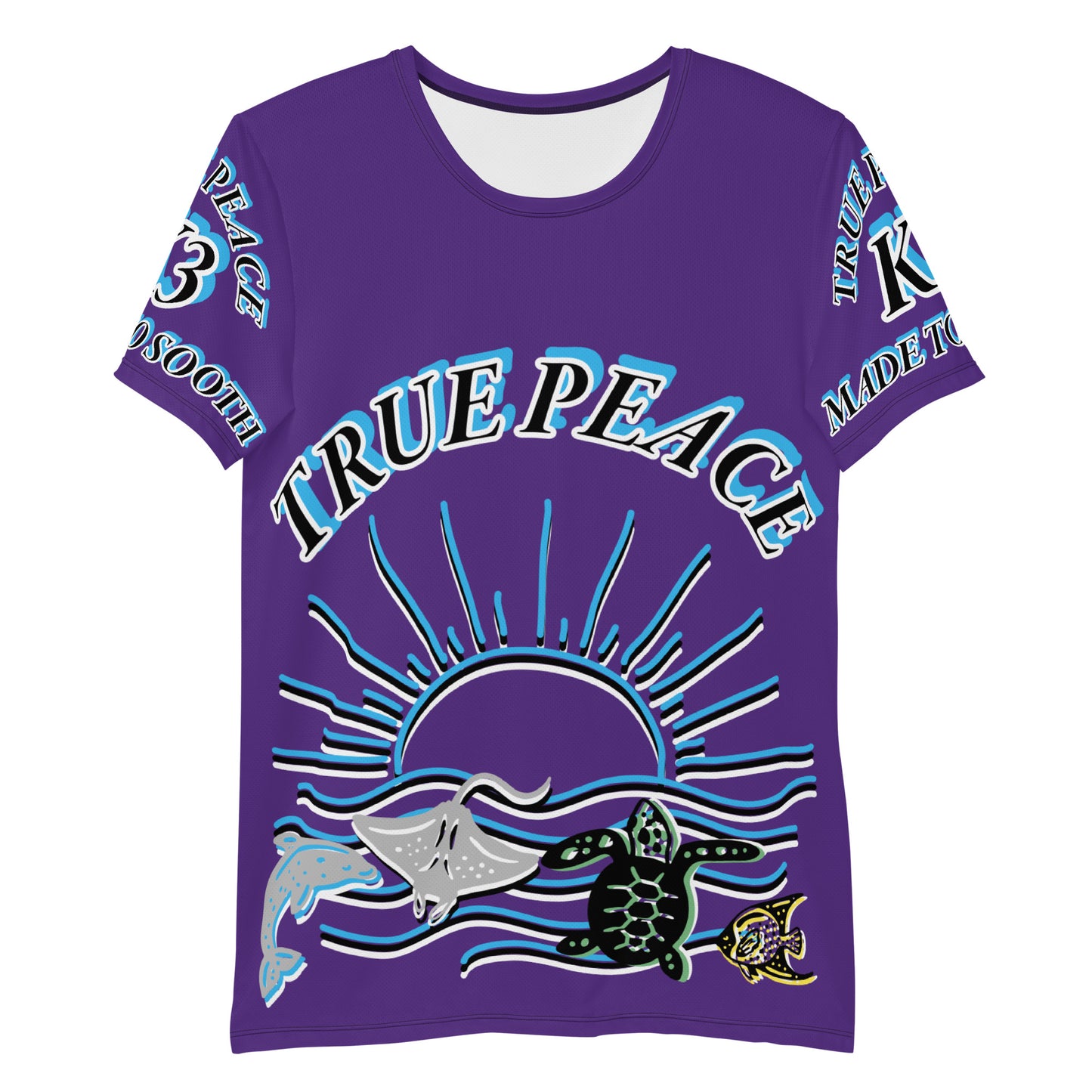 3TG True Peace Men's T-Shirt (The Grape Relaxed Ocean Sun Set Print)