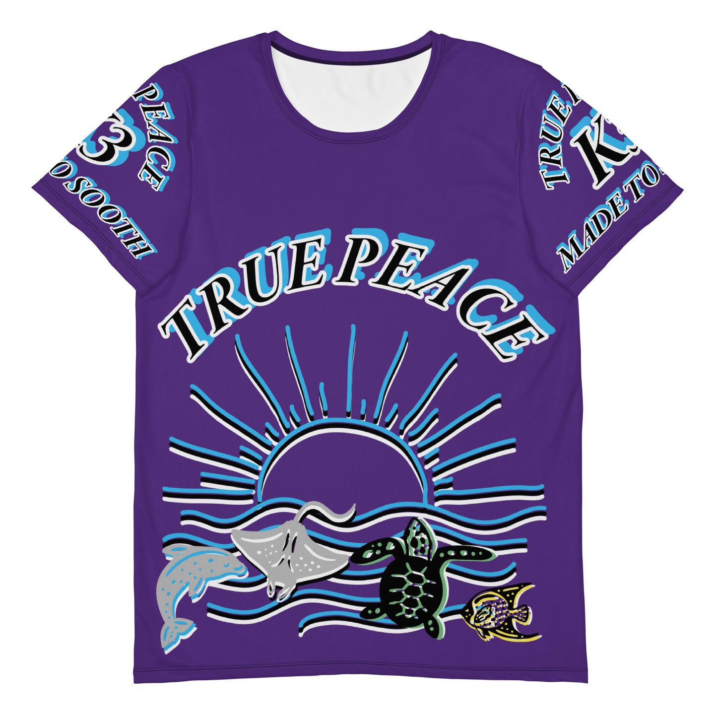 3TG True Peace Men's T-Shirt (The Grape Relaxed Ocean Sun Set Print)