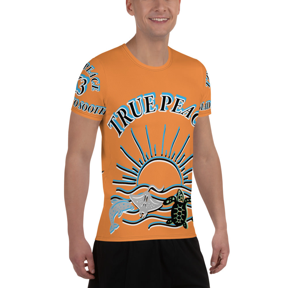 3TG True Peace Men's T-Shirt (Relaxed Ocean Sun Set Print)