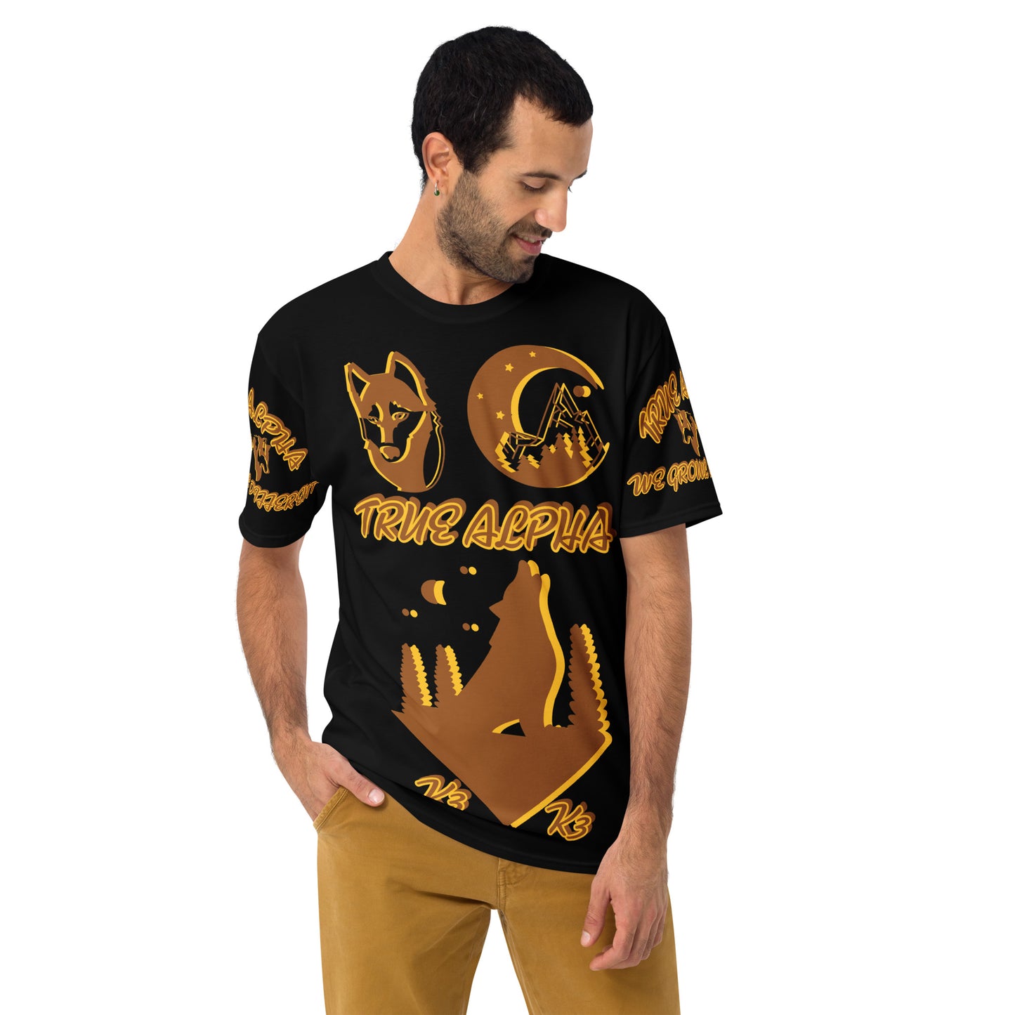 3TG True Alpha (Melanated Night Wolf Print Edition) T-Shirt