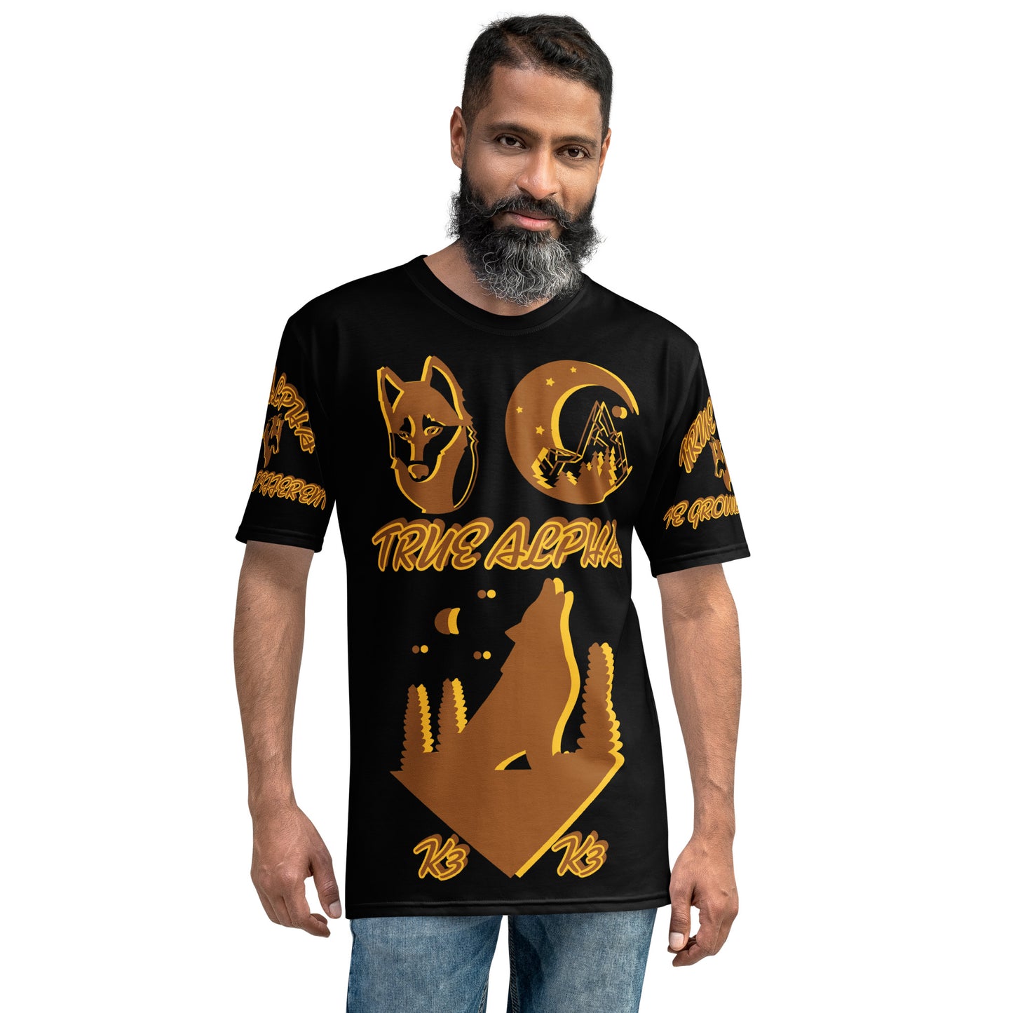 3TG True Alpha (Melanated Night Wolf Print Edition) T-Shirt