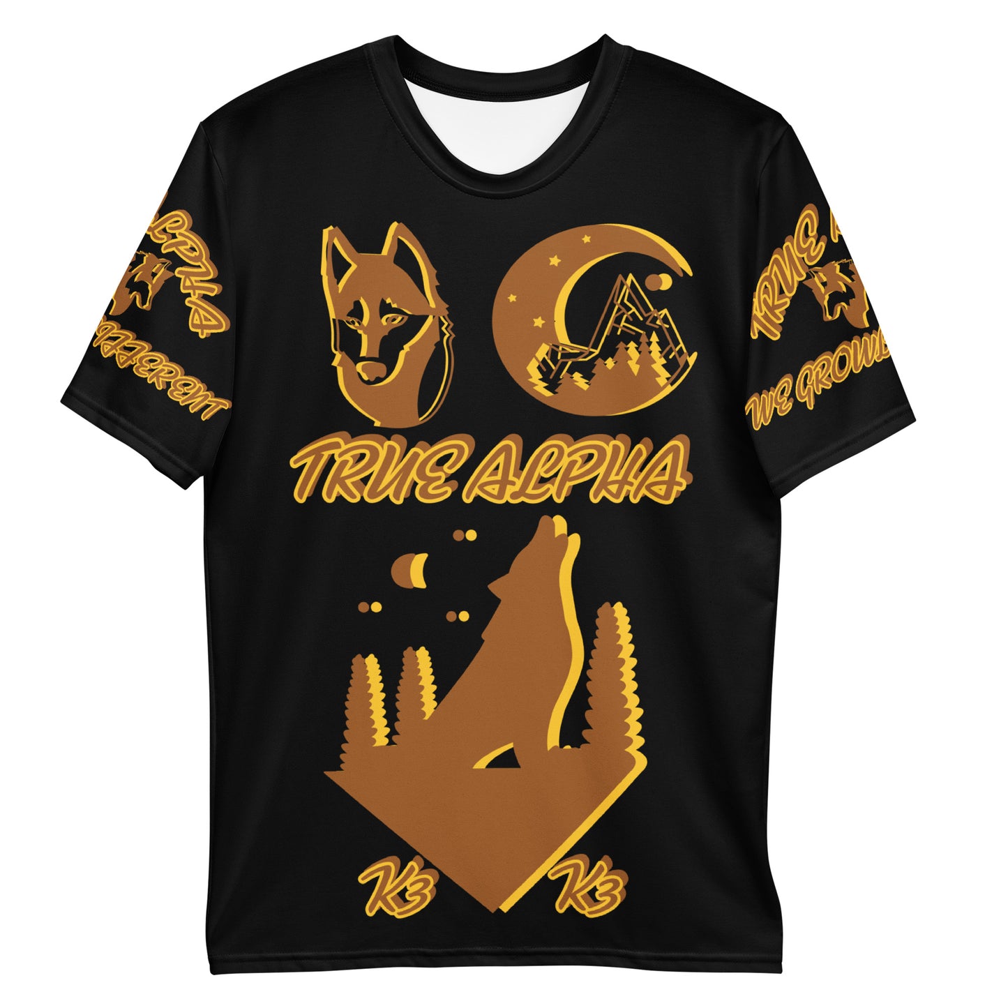 3TG True Alpha (Melanated Night Wolf Print Edition) T-Shirt