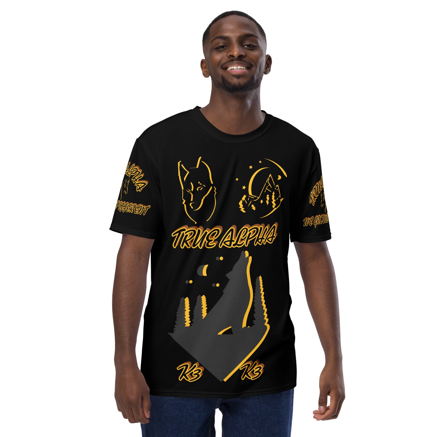 3TG True Alpha (Melanated Shadow Night Wolf Print Edition) T-Shirt