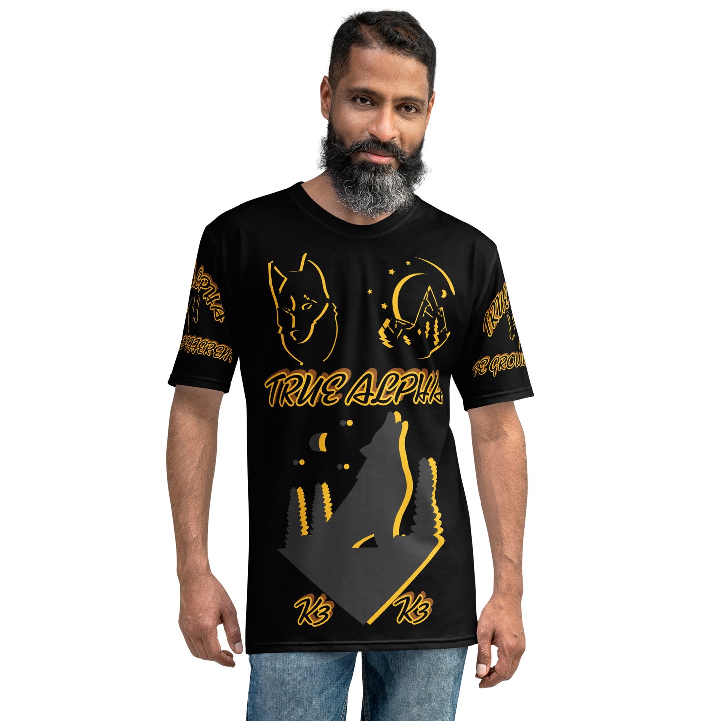 3TG True Alpha (Melanated Shadow Night Wolf Print Edition) T-Shirt