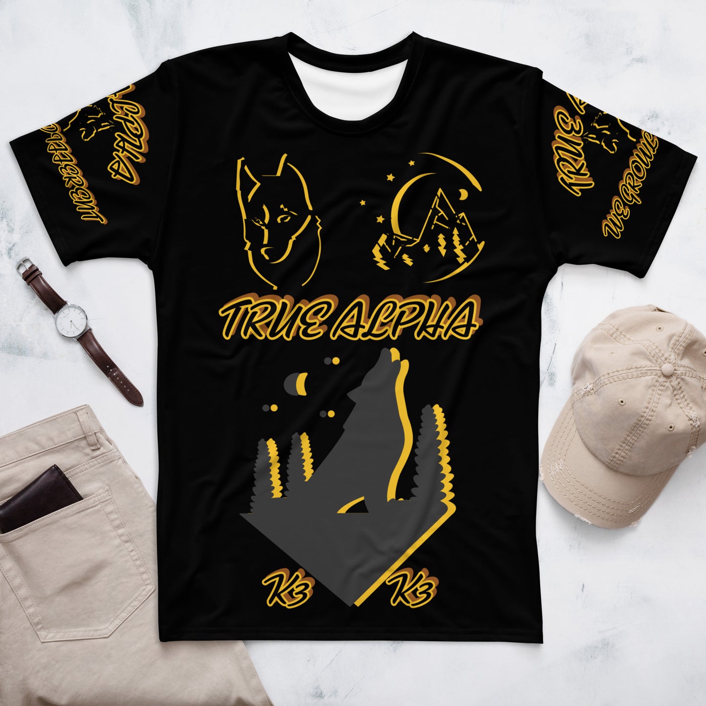 3TG True Alpha (Melanated Shadow Night Wolf Print Edition) T-Shirt