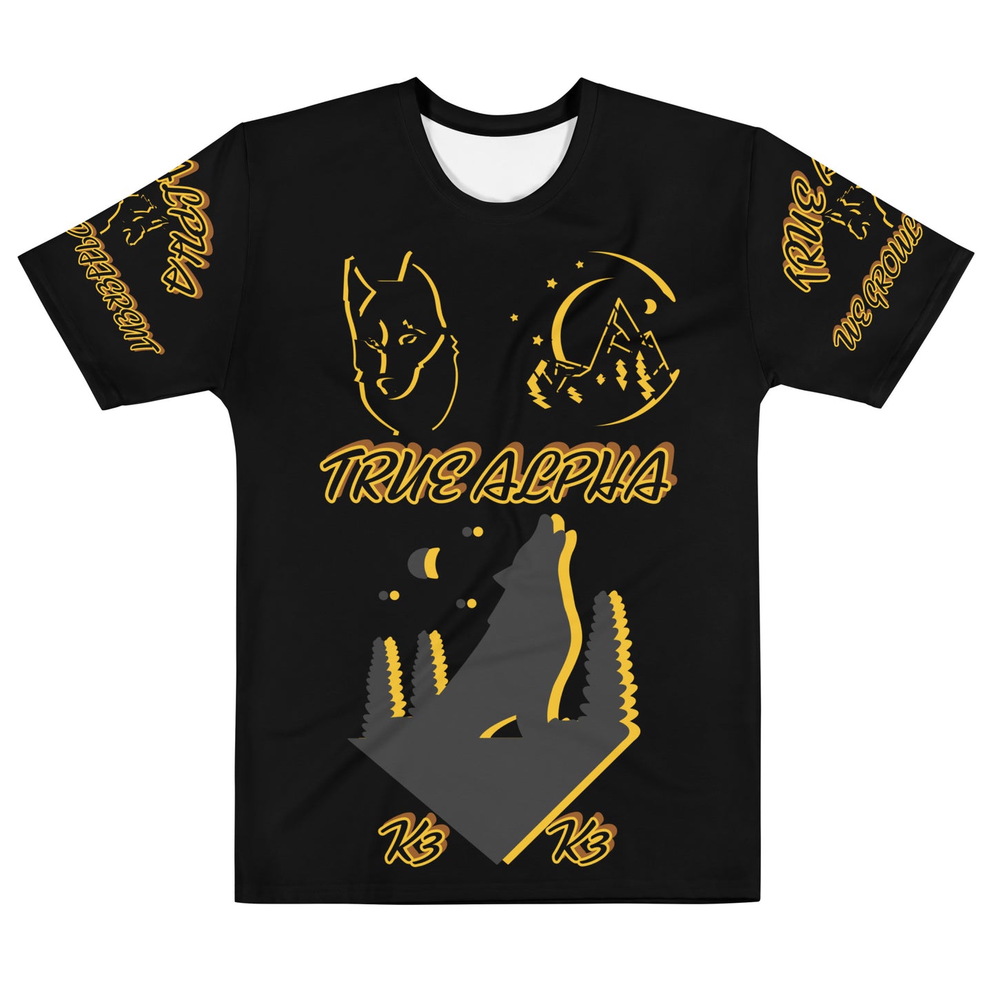 3TG True Alpha (Melanated Shadow Night Wolf Print Edition) T-Shirt