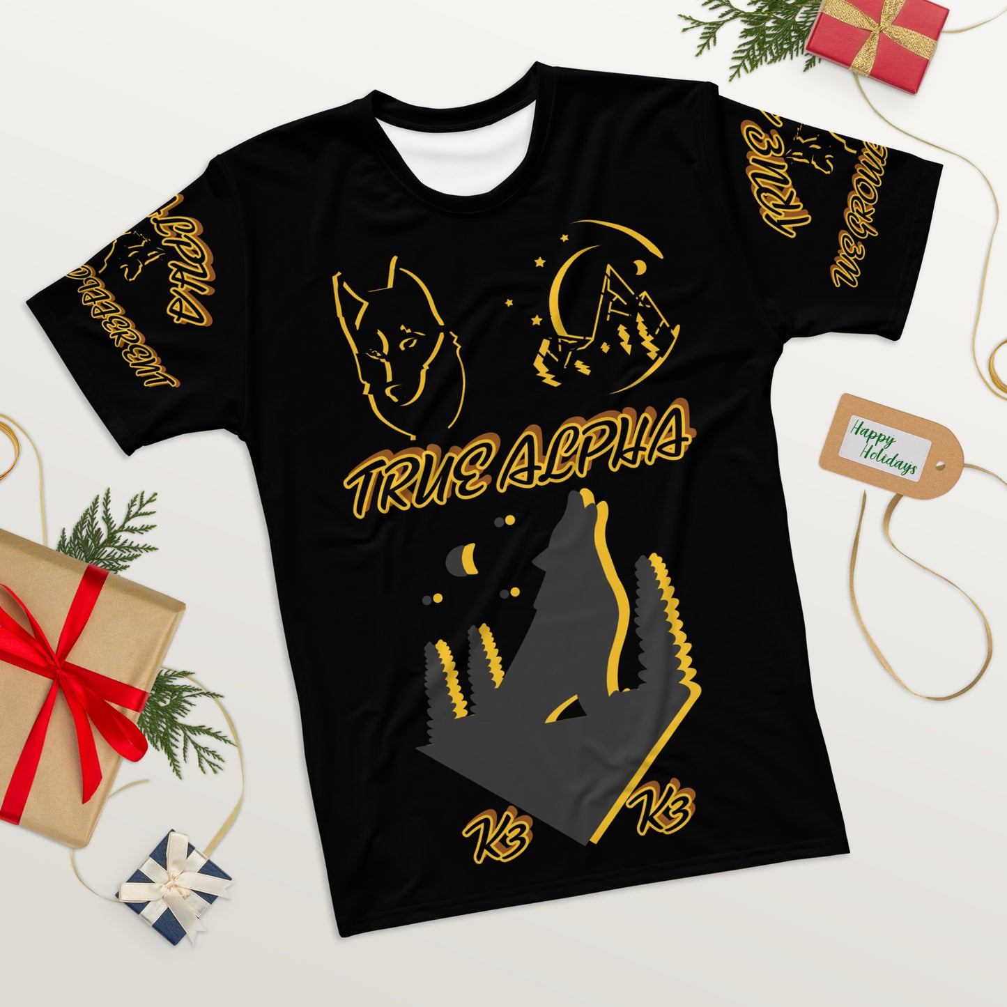 3TG True Alpha (Melanated Shadow Night Wolf Print Edition) T-Shirt