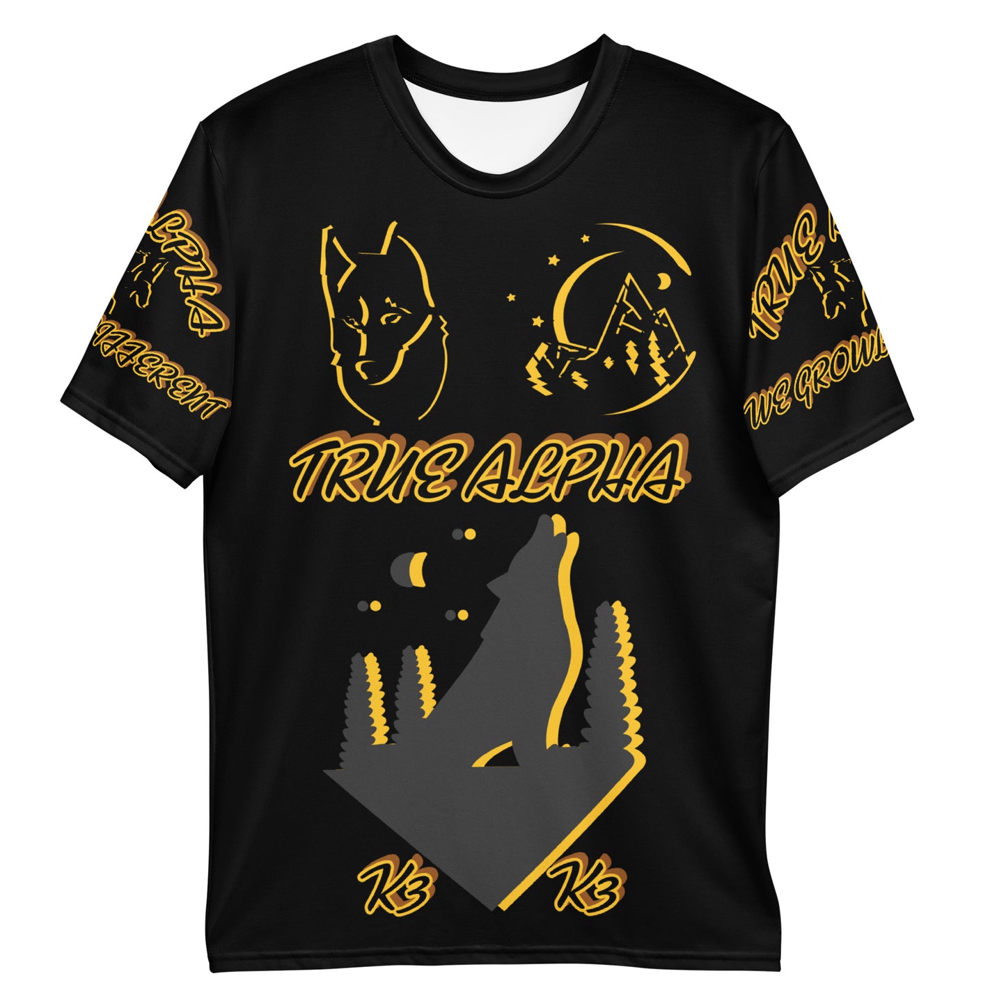 3TG True Alpha (Melanated Shadow Night Wolf Print Edition) T-Shirt