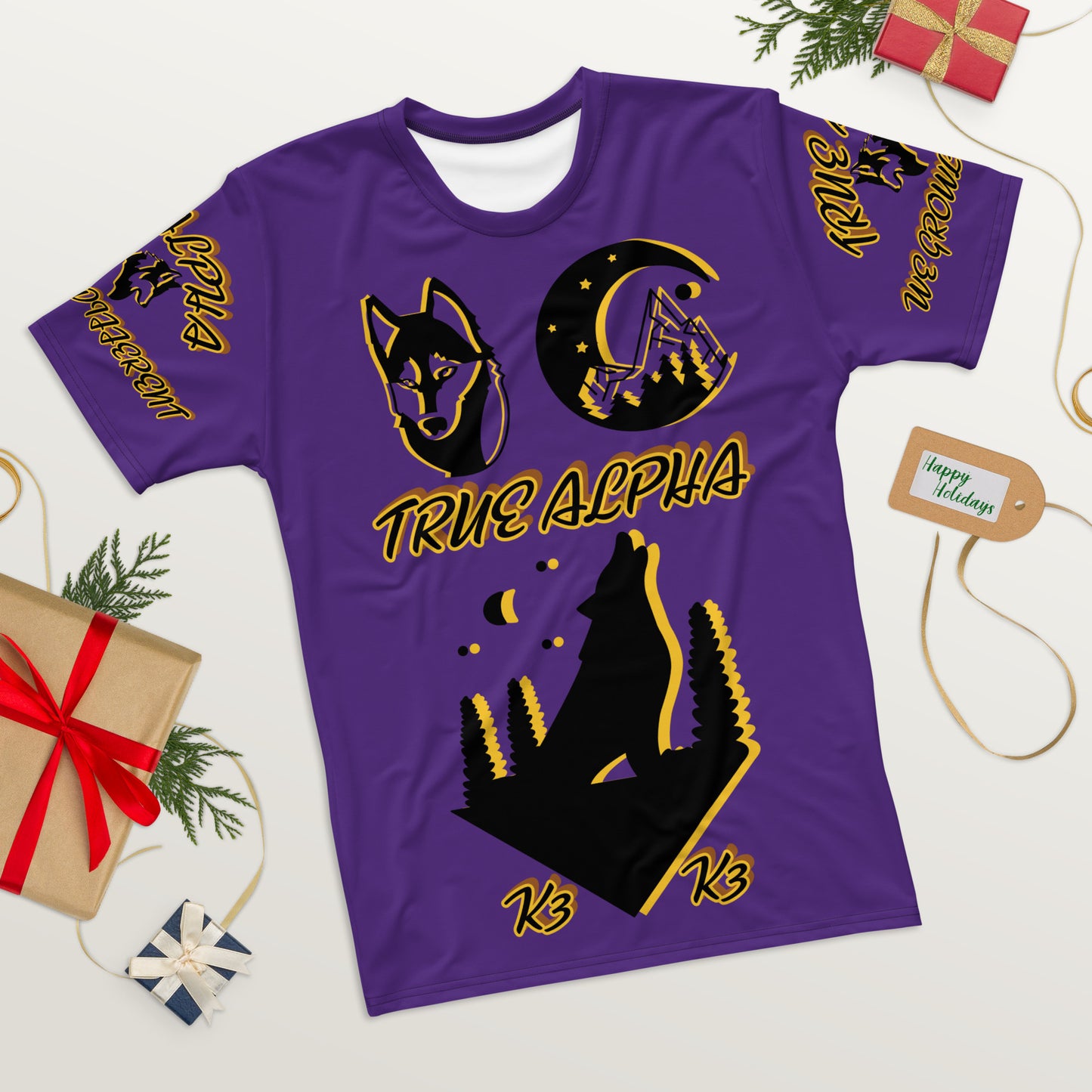 3TG True Alpha (Royal Purple Wolf Print Edition) T-Shirt