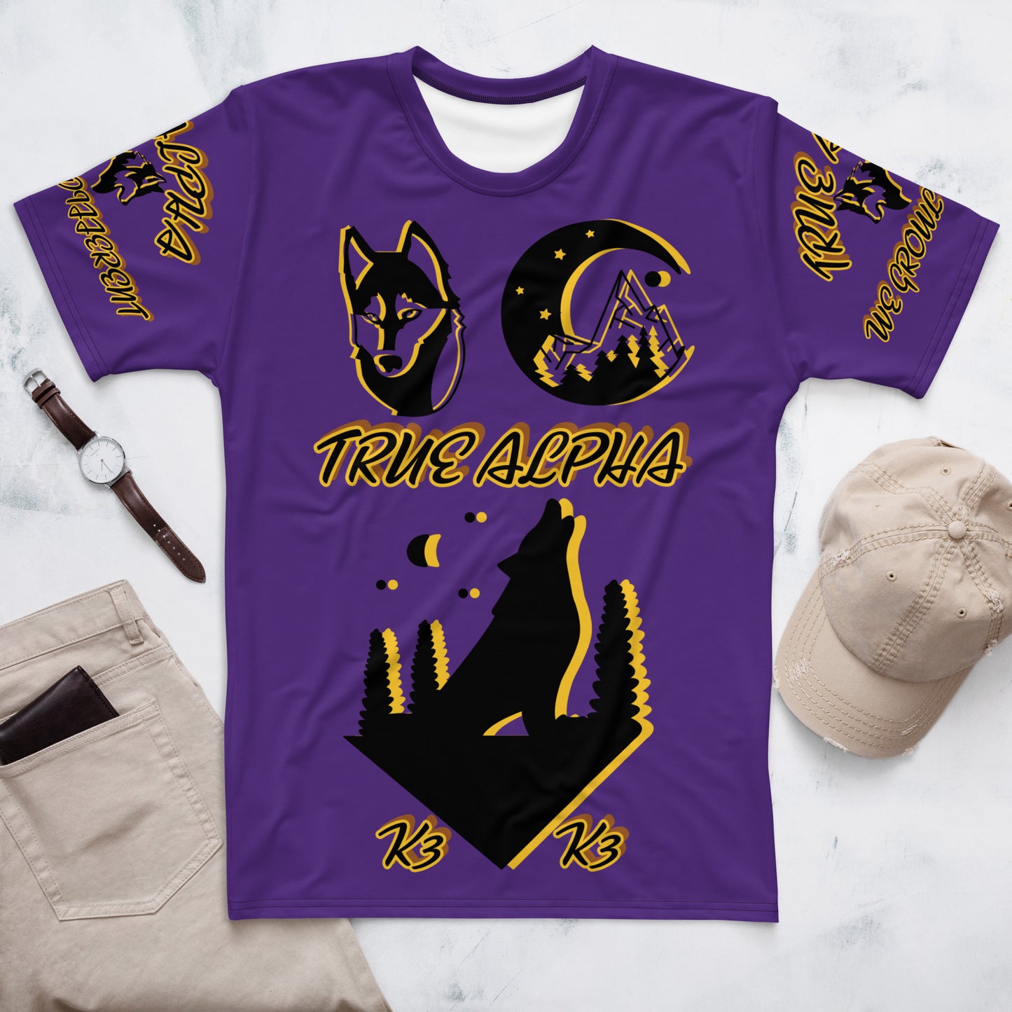 3TG True Alpha (Royal Purple Wolf Print Edition) T-Shirt