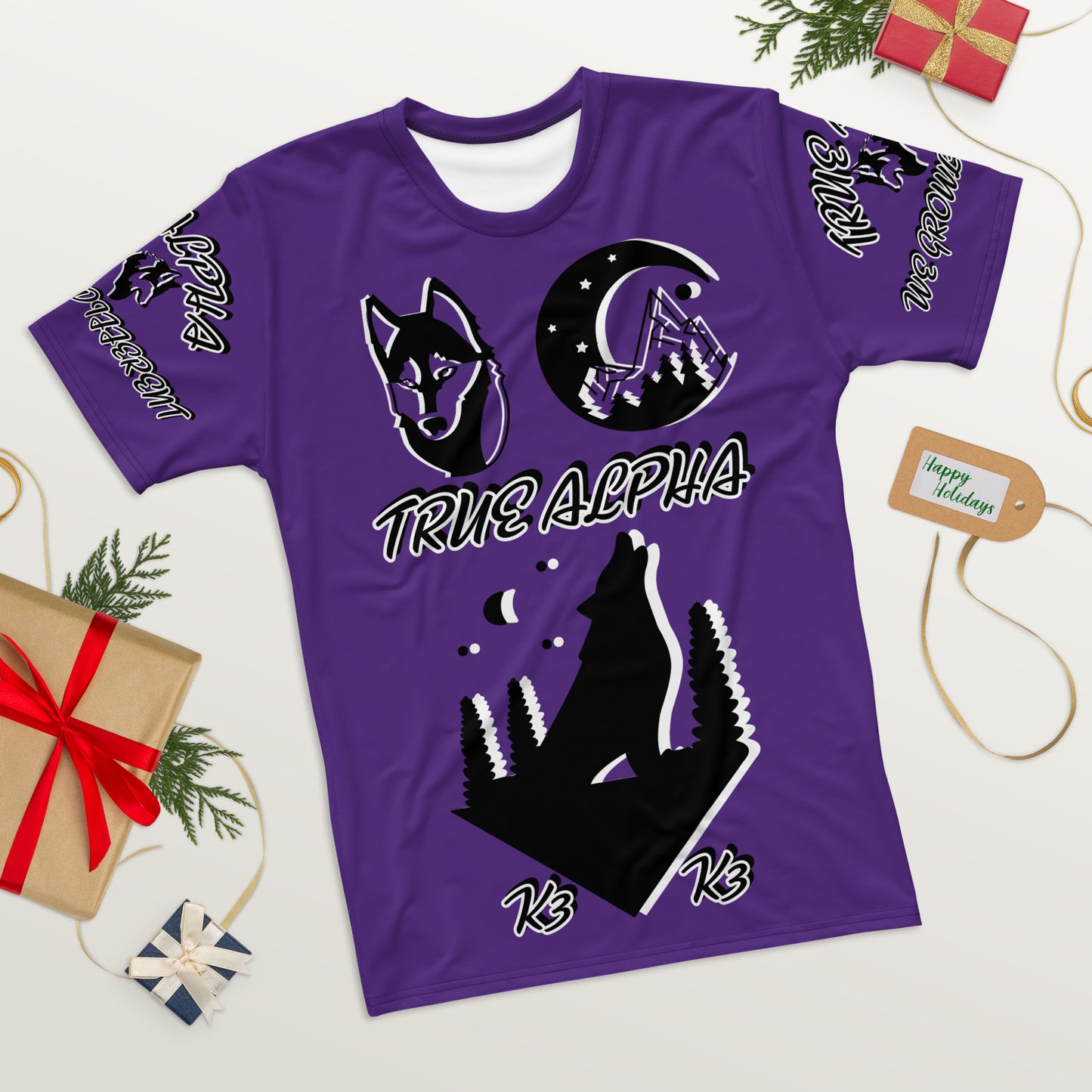 3TG True Alpha (Purple Knight Wolf Print Edition) T-Shirt