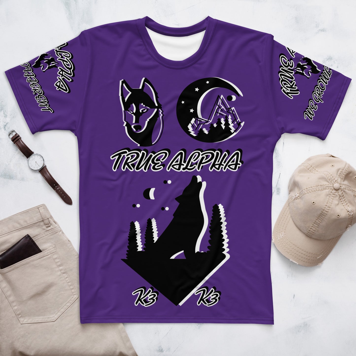 3TG True Alpha (Purple Knight Wolf Print Edition) T-Shirt