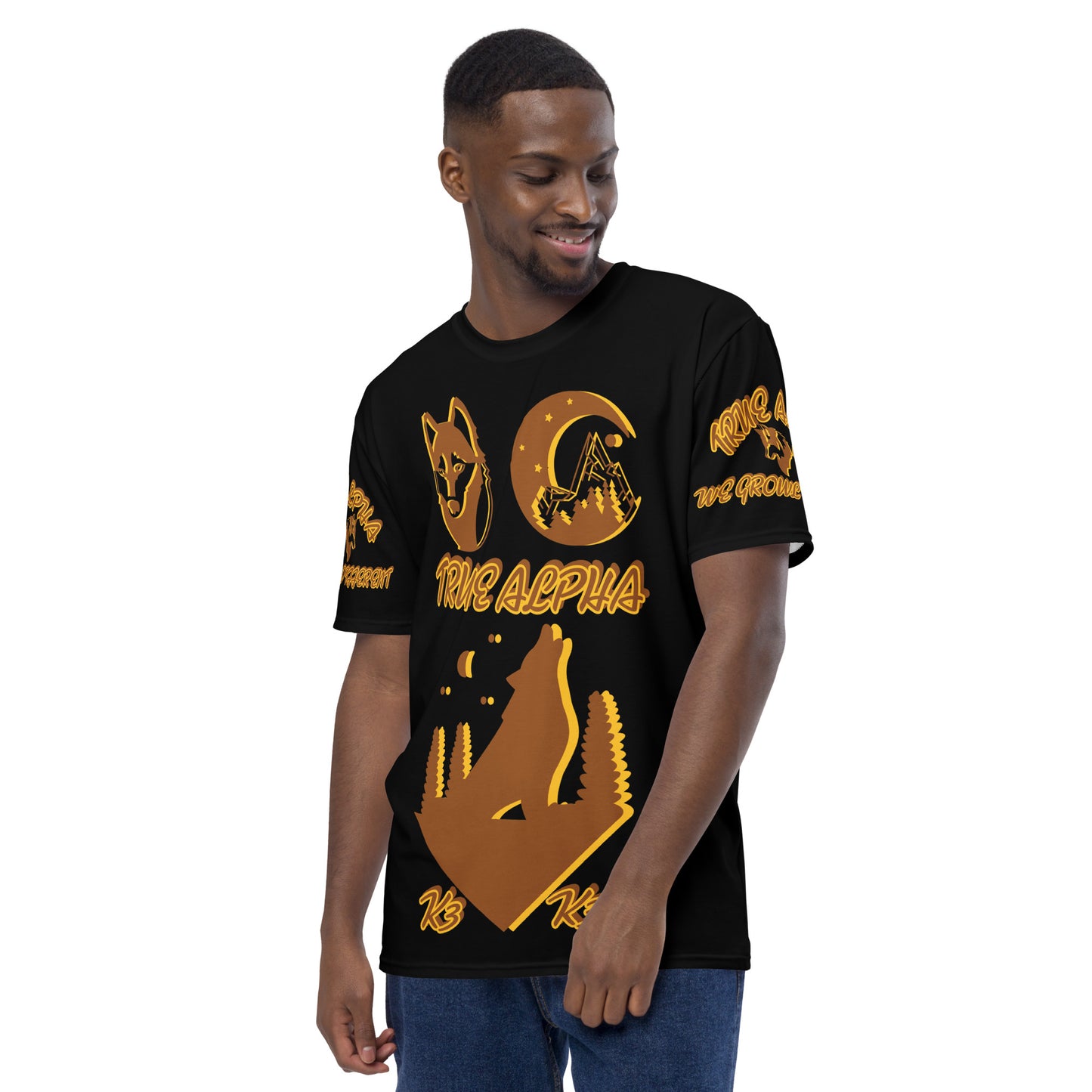 3TG True Alpha (Melanated Night Wolf Print Edition) T-Shirt