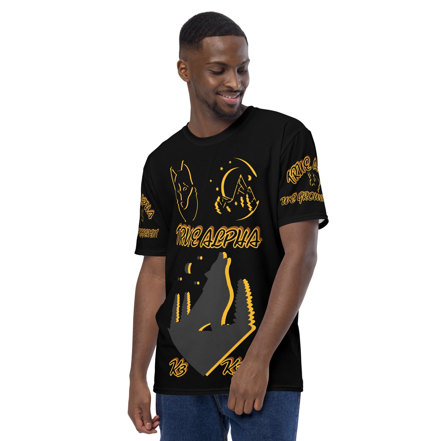 3TG True Alpha (Melanated Shadow Night Wolf Print Edition) T-Shirt