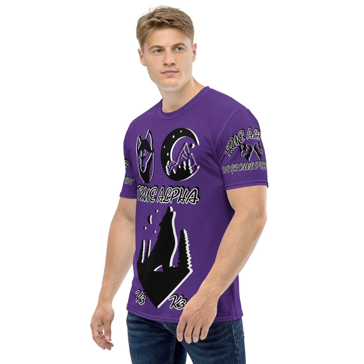 3TG True Alpha (Purple Knight Wolf Print Edition) T-Shirt