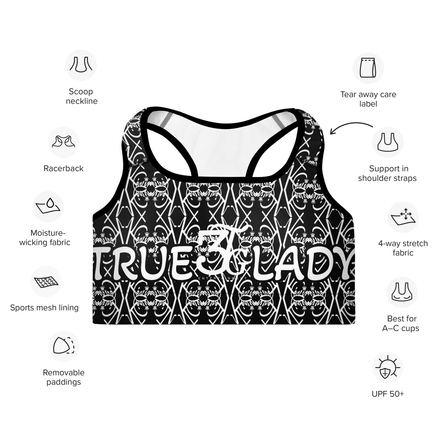 3TG True Lady (Blackberry Cream Beauty Edition) Padded Sports Bra