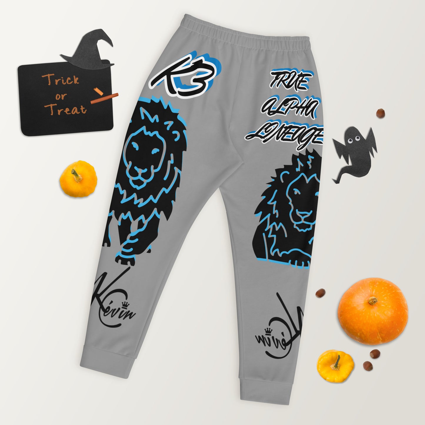 3TG True Alpha (Sky Realm Grey Cloud Dark King Lineage Lion Print) Joggers