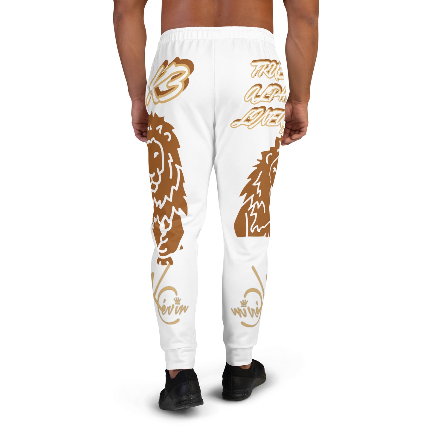 3TG True Alpha (White Gold Reverse King Lineage Lion Print) Joggers