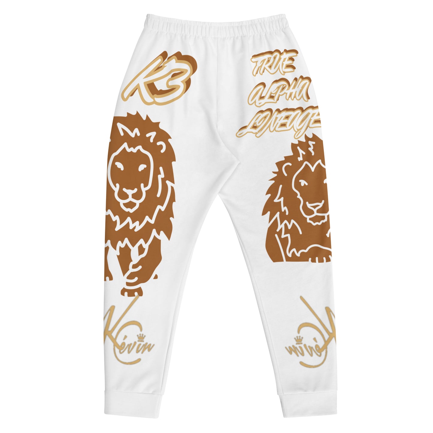 3TG True Alpha (White Gold Reverse King Lineage Lion Print) Joggers