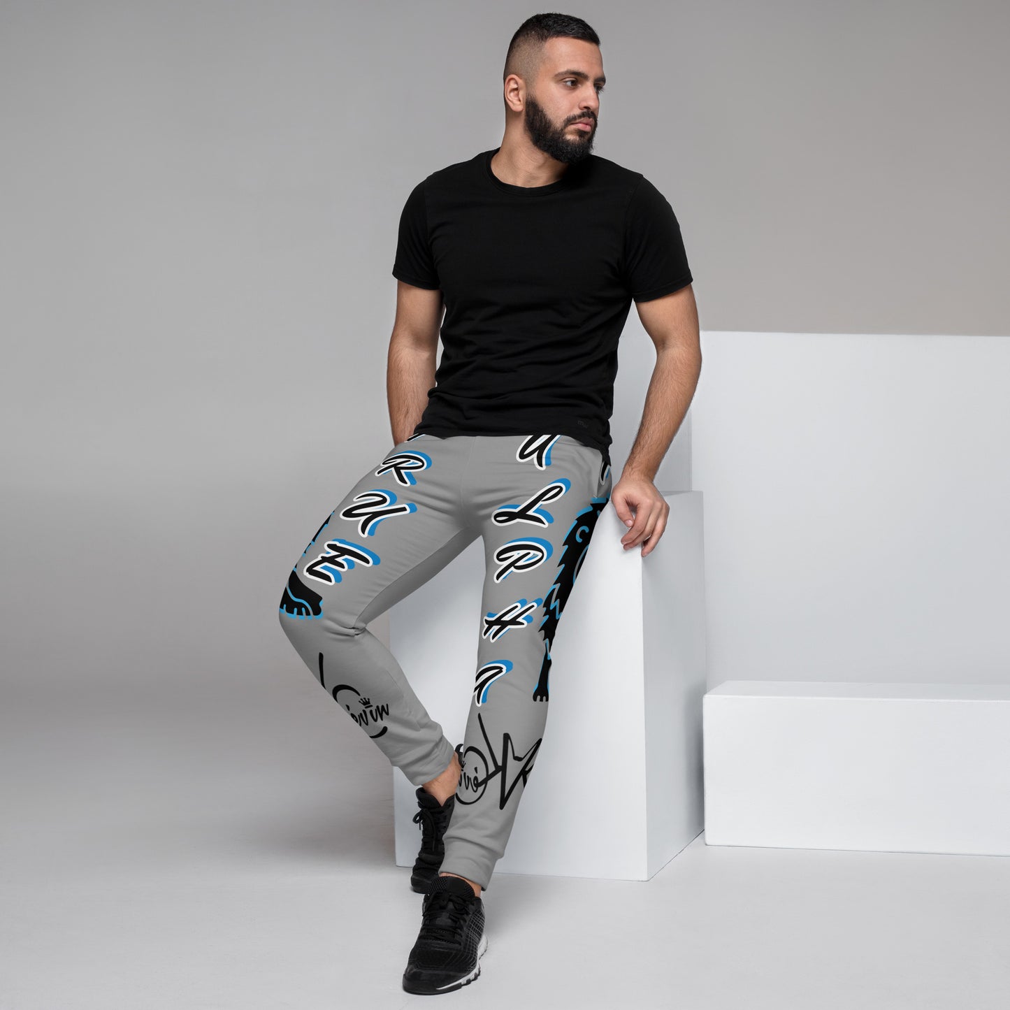 3TG True Alpha (Sky Realm Grey Cloud Dark King Lineage Lion Print) Joggers