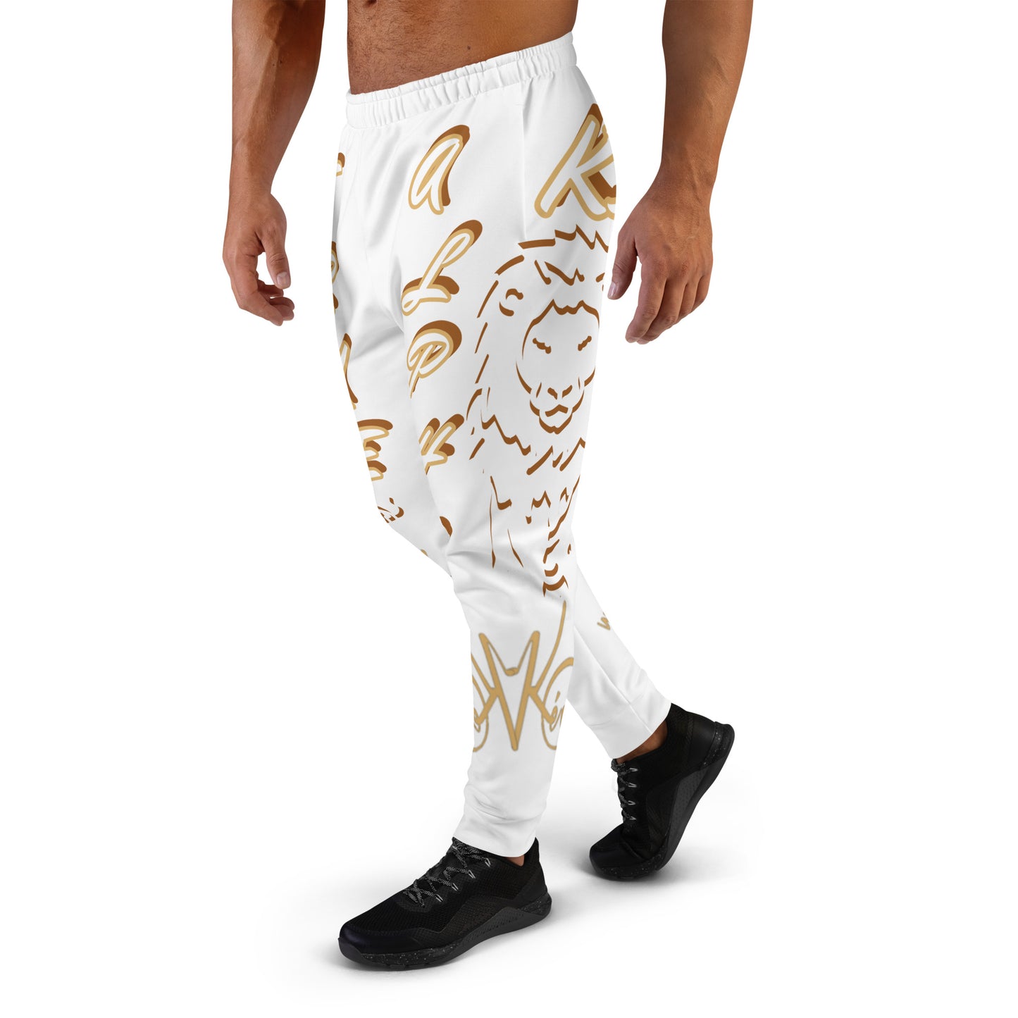 3TG True Alpha (White Gold King Lineage Lion Print) Joggers