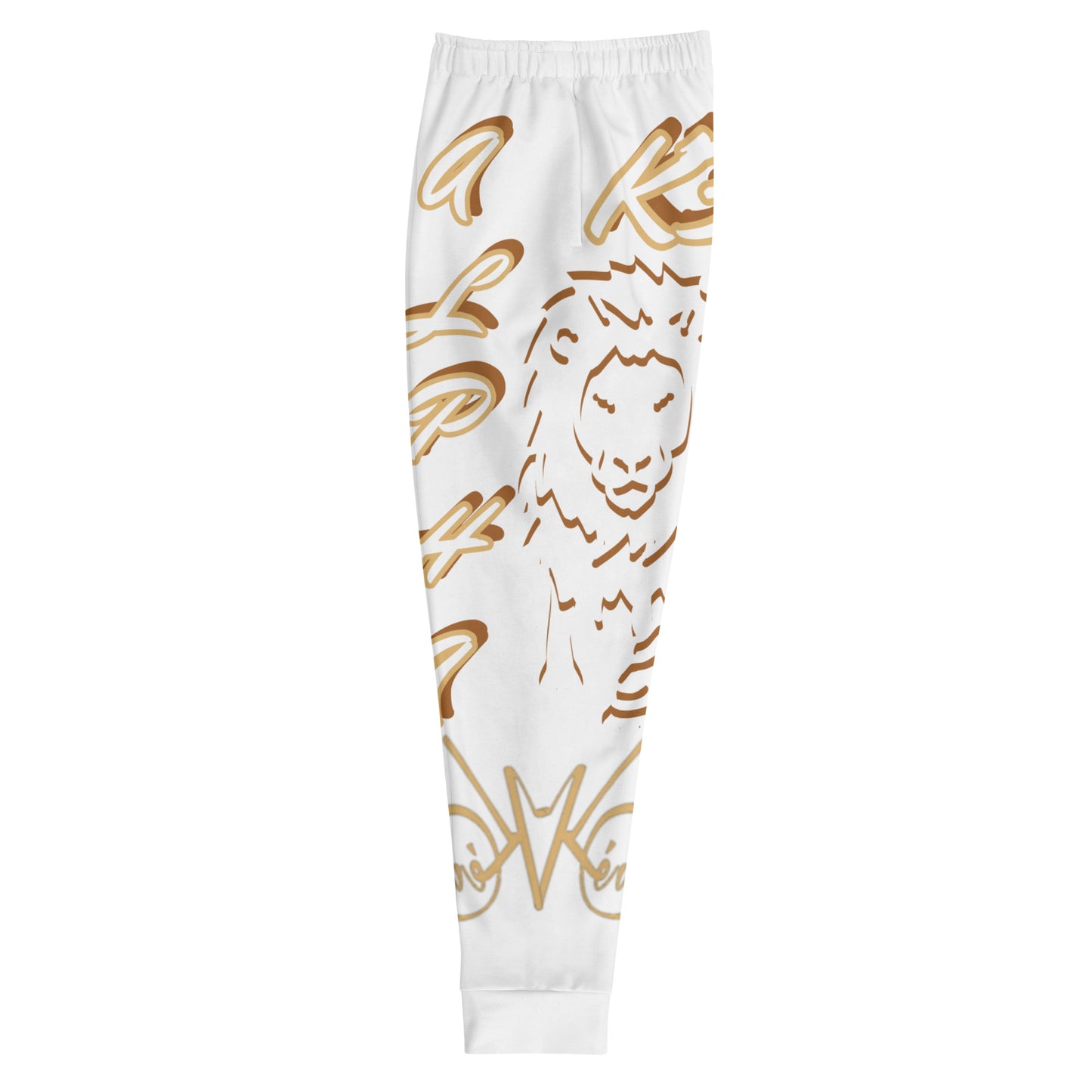 3TG True Alpha (White Gold King Lineage Lion Print) Joggers