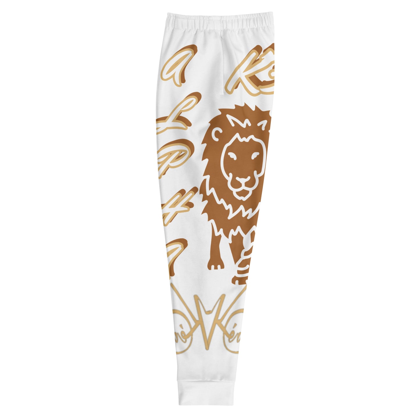 3TG True Alpha (White Gold Reverse King Lineage Lion Print) Joggers