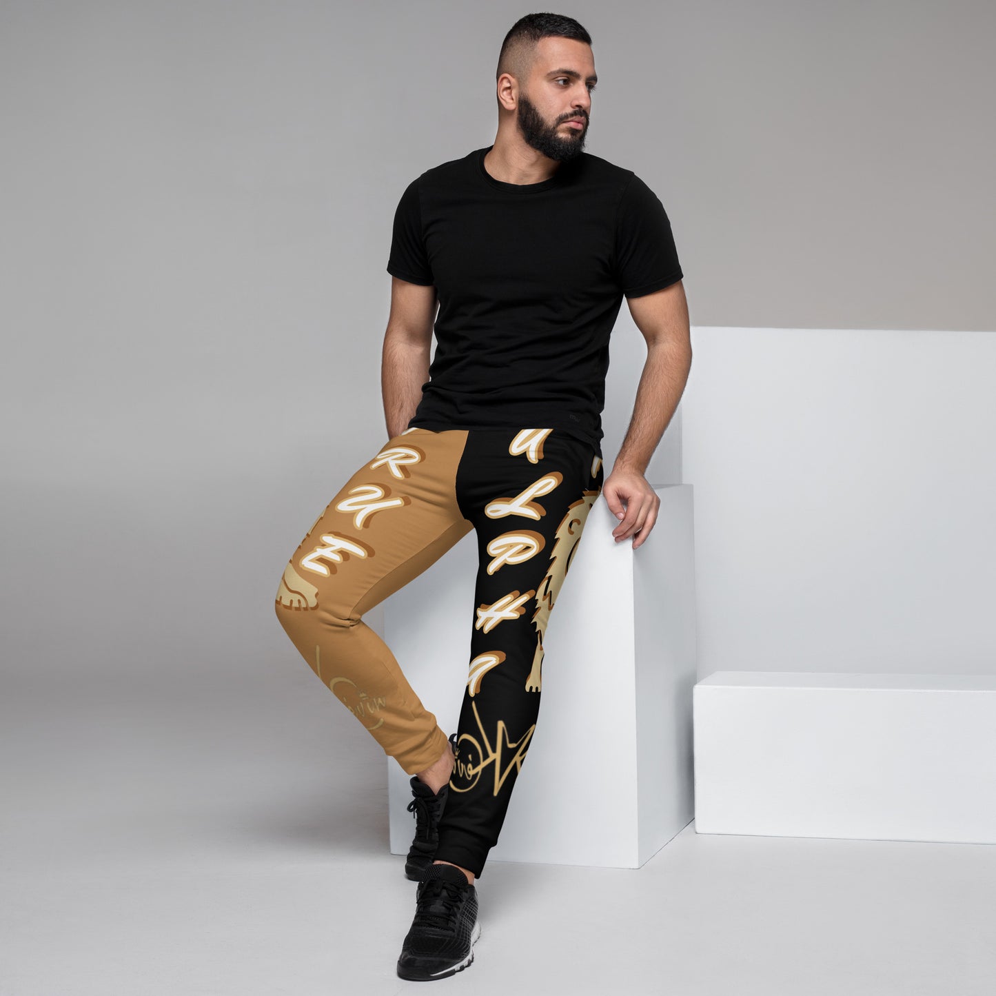 3TG True Alpha (Peanut Butter Onyx King Lineage Split Leg Lion Print) Joggers